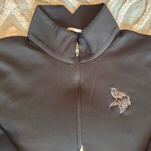 Cutter & Buck Black Long Sleeve Vikings Quarter-Zip Top - Size XS